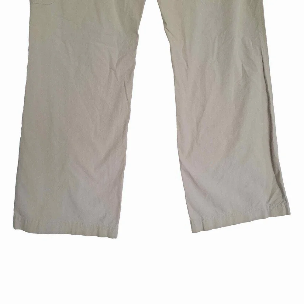 Eddie Bauer Cargo Pants Womens 10P Beige Khaki Ripstop Utility Mid Rise Casual